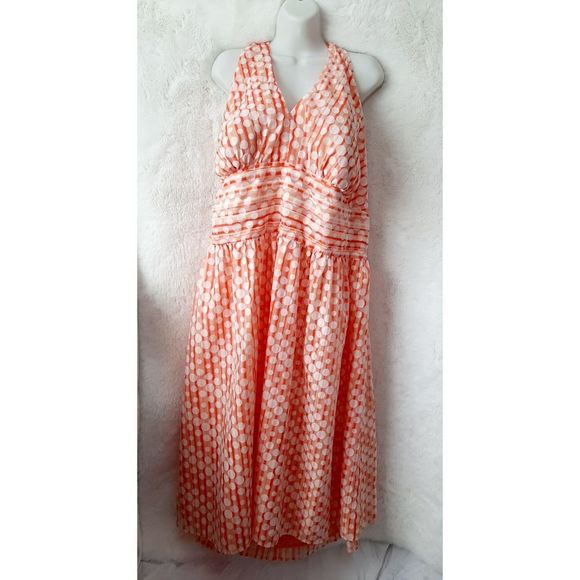 Cato sz 26 plus orange halter circles full dress - Picture 3 of 5